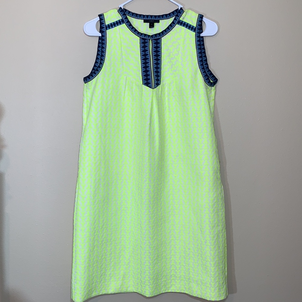 J.Crew Women's Blue Tall Arrow Print Shift Dress w/Pockets Size 2